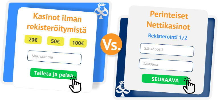 Kasinot ilman rekisteröitymistä vs perinteiset kasinot desktop